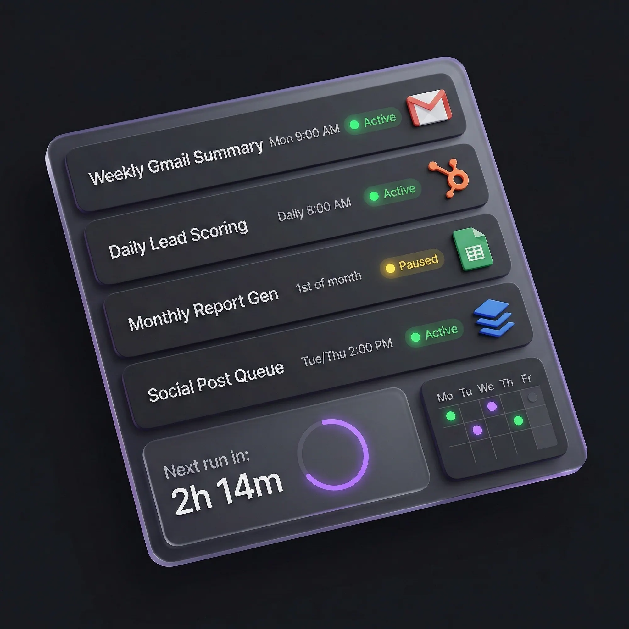 Scheduled workflow execution